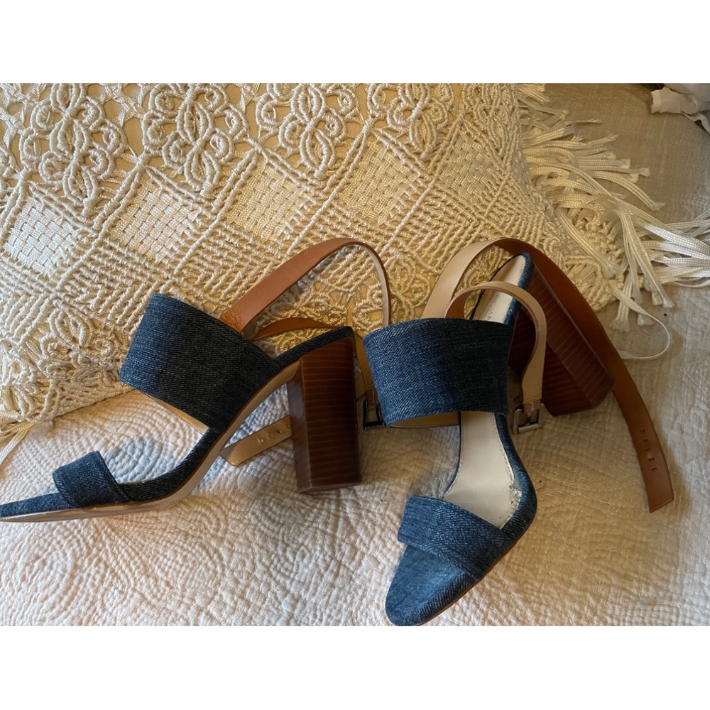 Michael Kor denim blue and brown Heels
